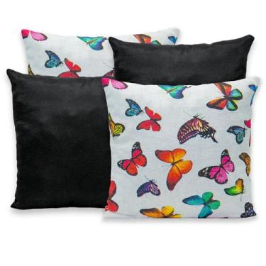 Imagem de Kit 4 Capas de Almofada 40x40 Zíper Gorgurinho Lisa e Estampada - BEM 