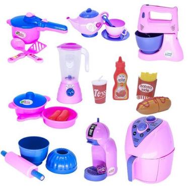 Imagem de Kit Menina Brinquedo Cozinha Eletro Liquidificador Bulê 22p - Altimar