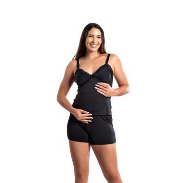 Imagem de Baby Doll Amamentação com Click Frontal em Renda - Roupa De Dormir, Pr