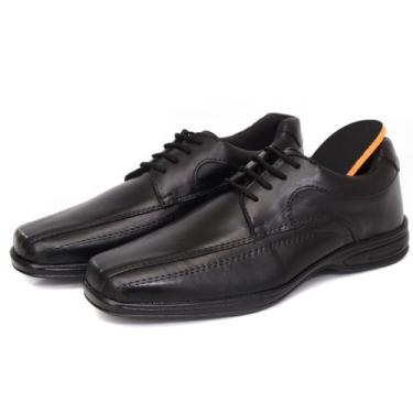 Imagem de Sapato Social Casual Masculino Oxford Preto Couro Legitimo - WSHOES, P