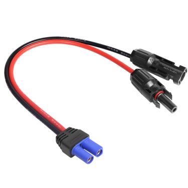 Imagem de QIANRENON Kit de cabo de painel solar 10AWG compatível com conector MC4 e plugue fêmea EC5 para gerador solar motocicleta drone etc (40 cm)