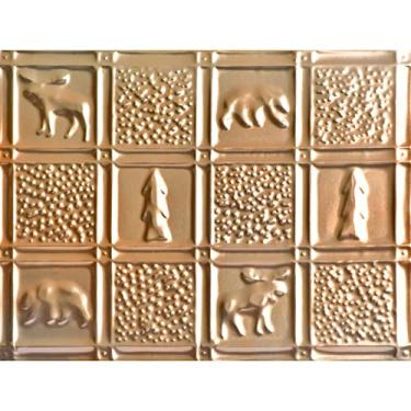 Imagem de Shanko SKPC612-lnop-24X16-N-6 Gwen's Cabin Azulejo de teto de estanho com prego de metal estampado (24 pés quadrados), Lincoln Copper, pacote com 6