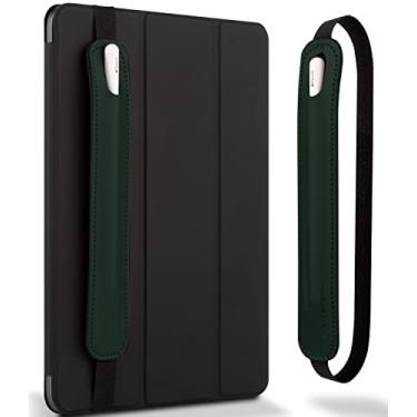 Imagem de Goospery Porta-lápis compatível com Apple Pencil (1ª e 2ª geração) capa de couro PU bolsa acessórios de bolso elástico para iPad 8ª 7ª Mini 5ª/notebook/tablets - verde escuro