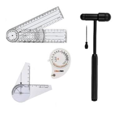Imagem de Kit Goniometro Pequeno e Grande + Martelo Buck + Trena Pa Med - BIC