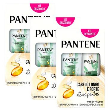 Imagem de Kit Pantene Bambu Shampoo 400ml + Condicionador 175ml - 3 Unidades