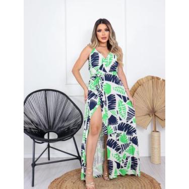 Imagem de Vestido Longo Regata Envelope com Bojo - luh may, Verde, M