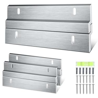 Imagem de Houseables Gancho de grampo francês, kit de pendurar espelho, ferragens para pendurar espelho, ganchos de imagem resistentes, suporte de montagem, clipes Z, suportes Z para montagem na parede