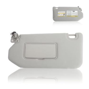 Imagem de ZONFANT Visor solar do lado do motorista esquerdo cinza com lâmpada e espelho sem teto solar compatível com Infiniti QX60 JX35 2014-2017, Nissan Pathfinder 2013-2018, substituição #96401-9PB0A