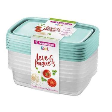 Imagem de Pote Plástico 800ml Sanremo Leve 6 Pague 5 Cor A Escolha, Azul