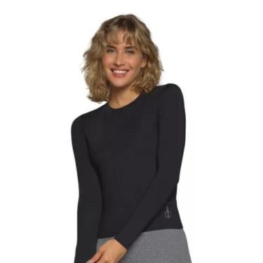 Imagem de Camiseta Proteção Solar Uv 50+ Manga Longa Selene Feminina, Preto, M