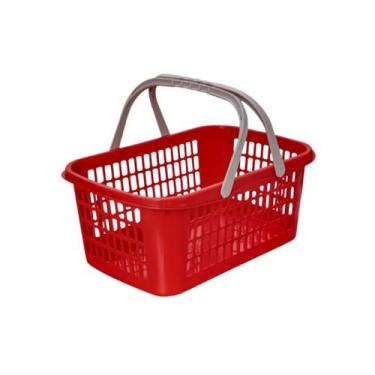 Imagem de Cestinha Cesta Organizador Supermercado Resistente Compras Alça Empilh