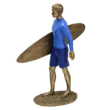 Imagem de Figura Decorativa Estatueta Homem Surfista 26 X 21 X 10 Cm - MABRUK