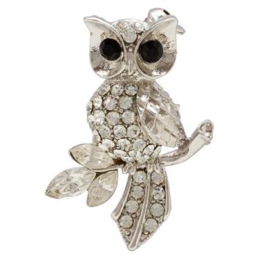 Imagem de Broche Strass Coruja BRG0045 - Akasaki, Prateado