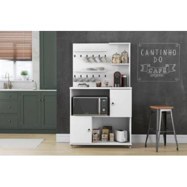 Imagem de Cantinho do Café 2 Portas Com Rodízios em Silicone Cor Branco - PT