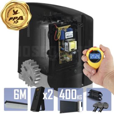 Imagem de Kit 1 Motor PPA 1/4CV Dz Rio 6m Crem 2 Control Portão 400Kg, 110V