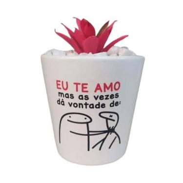 Imagem de Vasinho Flork Conico de Ceramica para suculenta com Frases - Decore Ca