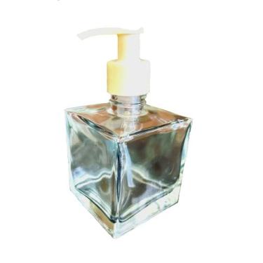 Imagem de Kit Porta Saboneteira Sabonete Liq 250ml Vidro Válv. Branca - BALDI