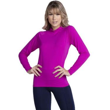 Imagem de Blusa Térmica Vekyo Manga Longa Proteção UV Feminina, GG, Roxo, Femini