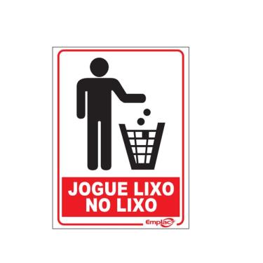Imagem de Placa - Jogue Lixo No Lixo / Em Ps E.P.I. 20 X 15Cm Emplac Br