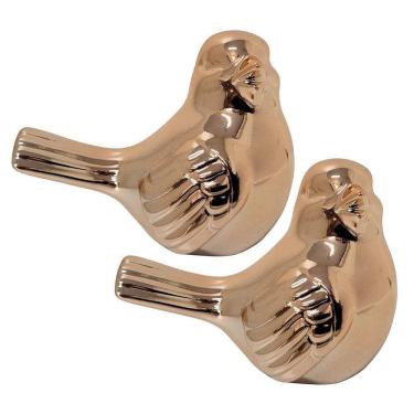 Imagem de Enfeite 2 Pássaros Porcelana Rosê Médio 10cm - Lívon
