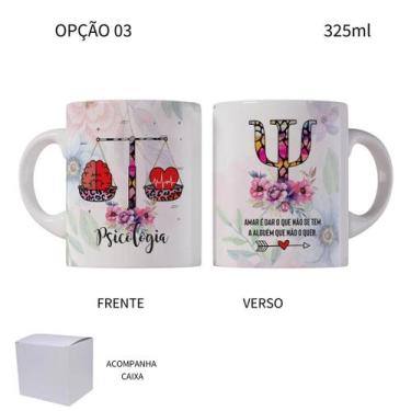 Imagem de Caneca 325ml Psicóloga Psicologia - LARANJA E MIMOS