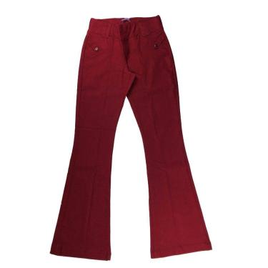 Imagem de Calça Feminina Bengaline Flare Confortável Social PP ao G4 Plus Size