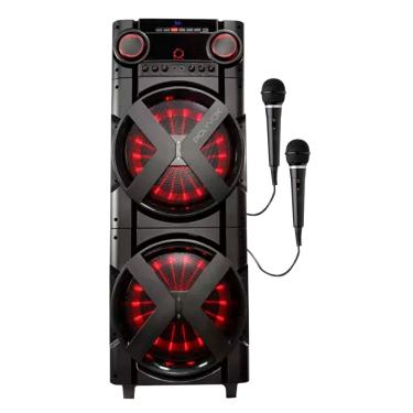 Imagem de Caixa de Som Ampl. Polyvox XT-2000T Bluetooth TWS Fm LED 2000w- 2 Mic