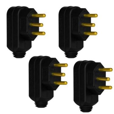 Imagem de 4 Plug Macho Pial Legrand 10A com Terra e Saída Lateral