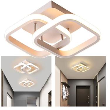 Imagem de Plafon LED Luminária Quadrada 22W Potente Iluminação Dupla Luxo Ambien