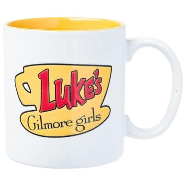 Imagem de Silver Buffalo Caneca de cerâmica Gilmore Girls com logotipo Luke's Diner resistente à cera, 590 ml