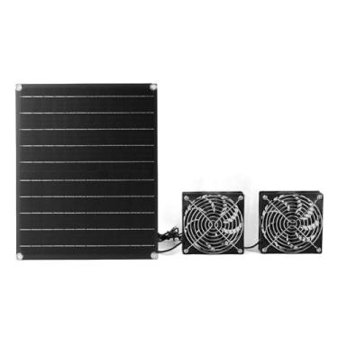 Imagem de Exaustor Solar IPX7 à Prova D'água Monocristalino 15W 12V Ventilador de Ventilação Com Painel Solar Galinheiro para Casa de Animais de Estimação Com Efeito de Estufa