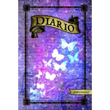 Imagem de Diario personal | 200 páginas: Diario retro de 100 hojas con líneas e interior decorado. Libreta de tapa dura perfecta para escribir sobre mis ... mariposas ideal para mujeres y adolescentes