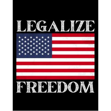 Imagem de Vintage American Flag Vintage American Flag Legalize Freedom: Notebook 8.5"x11"
