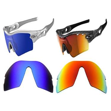Imagem de Lentes de substituição Galaxy para óculos de sol Oakley Radar Path azul/vermelho polarizado 100% UVAB, Blue/Red, regular
