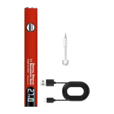 Imagem de Ioensy Kit de ferro de solda sem fio portátil caneta de solda elétrica 2.7v 3.4v 4.2v premium fácil de usar 510 fios usb recarregável, Conjunto Vermelho