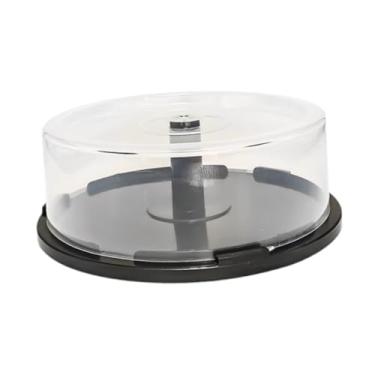 Imagem de AsrMyjcx Balde de armazenamento de cd, tampa transparente, caixa de disco, rack de armazenamento vazio, balde de dvd para escritório, casa, sala de estudo,