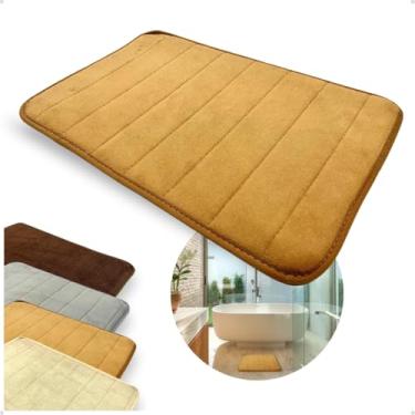 Imagem de Tapete Para Banheiro Antiderrapante Soft, Absorvente e Macio para Seu Banho Seca Rápido e Confortável Luxo, Design Sofisticado e Prático (2, Caramelo)