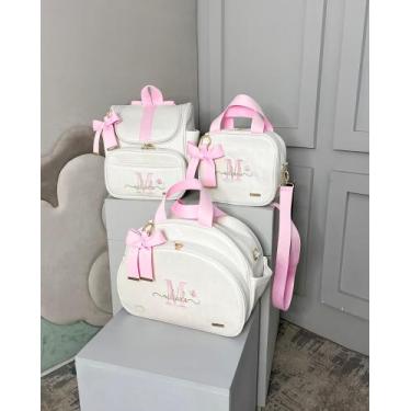 Imagem de Kit Bolsa Maternidade Tema Borboleta 3 Peças Personalizado - Eduardita