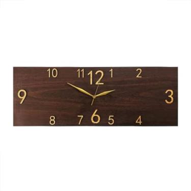 Imagem de LICONG-2020 Relógio de parede moderno decorativo relógio de parede simples de luxo sala de estar sala de jantar caixa de medidor de arte relógio de sombra decorativo (cor: A, tamanho: L)