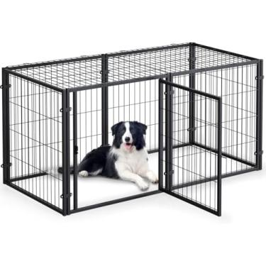 Imagem de Caixa para Cães Grandes, 120 * 60 * 60 CM Caixa Grande Resistente para Cães, Cercadinho para Cachorros, Adequado para Cães de Pequeno e Médio Porte