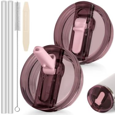 Imagem de ANTAND Tampa de canudo flip de 850 g para Stanley H2.0 Quencher de 850 g, pacote com 2 tampas de substituição à prova de vazamento para Stanley Protour Stanley Cup Accessories 850 g, tampa de tampa