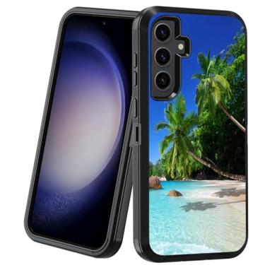 Imagem de BXIKEOPIU Capa para Samsung Galaxy S24 FE, resistente, 3 camadas, à prova de choque, à prova de poeira/queda, capa protetora robusta para Samsung Galaxy S24 FE 5G (2024), praia tropical paradise e
