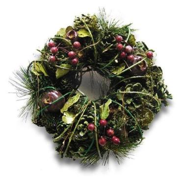 Imagem de Guirlanda De Natal 25cm Frutas Com Luz Led - Feita Á Mão - Fitas e Fes