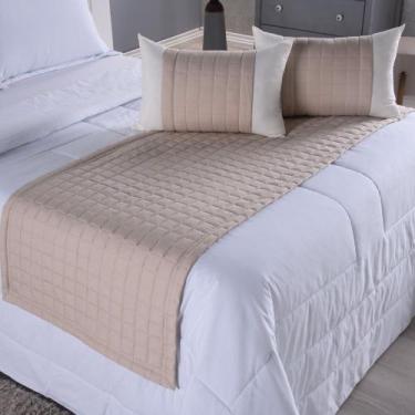 Imagem de Peseira King Aurora 5 peças Percal 100% Poliéster - Cáqui - Lilly Home