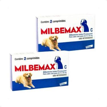 Imagem de 2 Vermifugo Milbemax Para Cães De 5 A 25kg C/ 2 Comprimidos - Elanco