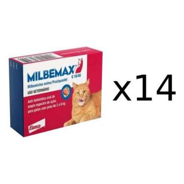Imagem de 14 Vermifugo Milbemax Para Gatos De (2 A 8 Kg) 2 Comprimidos - Elanco