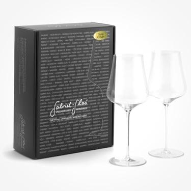 Imagem de Gabriel-Glas - Conjunto de 2 taças de vinho de cristal austríaco sopradas na boca - Edição Dourada