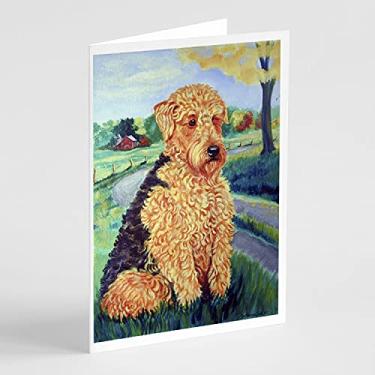 Imagem de Caroline's Treasures 7096GCA7P Cartões e Envelopes Airedale Terrier Pacote com 8, 7 x 5, multicolorido