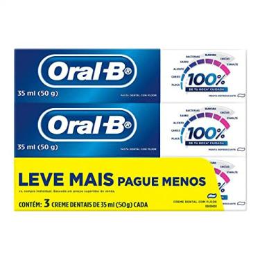 Imagem de Creme Dental Tradicional Oral-B 50G 100% Menta Refrescante Lv+Pg- C/3, Oral-B