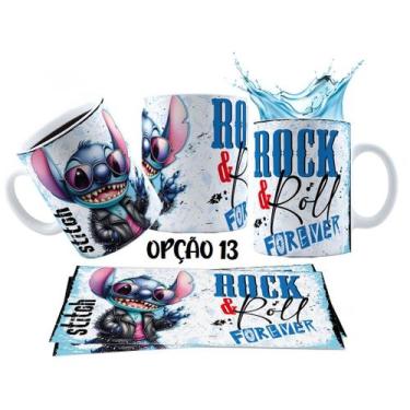 Imagem de Caneca 325ml Stitch Angel Rock Roll Motoclub Motoqueiro - LARANJA E MI
